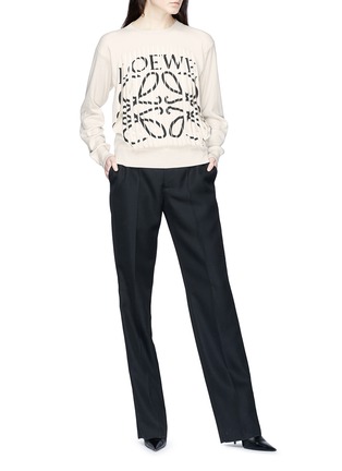 Figure View - Click To Enlarge - LOEWE - Cutout logo front cashmere sweater