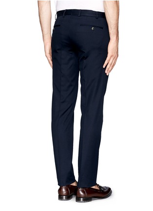 Back View - Click To Enlarge - CANALI - Flat front gabardine pants