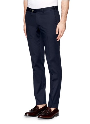 Front View - Click To Enlarge - CANALI - Flat front gabardine pants