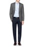 Figure View - Click To Enlarge - CANALI - Flat front gabardine pants