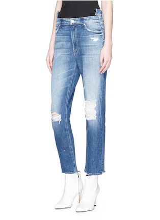 Front View - Click To Enlarge - MOTHER - 'Dazzler Shift' step waist ripped jeans