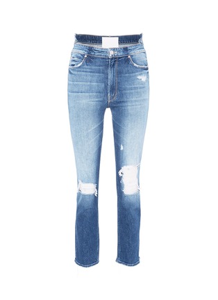 Main View - Click To Enlarge - MOTHER - 'Dazzler Shift' step waist ripped jeans