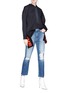 Figure View - Click To Enlarge - MOTHER - 'Dazzler Shift' step waist ripped jeans