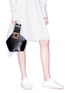 Front View - Click To Enlarge - DANSE LENTE - 'Mini Johnny' hexagonal leather bag