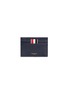 Main View - Click To Enlarge - THOM BROWNE  - Stripe pebble grain leather card holder