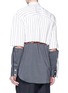  - 10398 - Drawstring slogan embroidered patchwork stripe unisex shirt