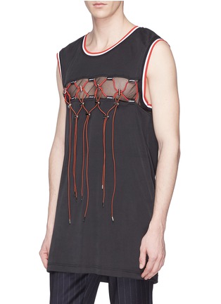 Detail View - Click To Enlarge - 10398 - Drawstring mesh panel unisex tank top