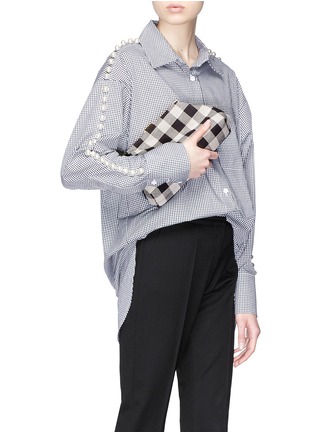 Front View - Click To Enlarge - MANSUR GAVRIEL - 'Mini Volume' gingham check clutch