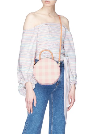 Figure View - Click To Enlarge - MANSUR GAVRIEL - 'Circle' gingham check canvas crossbody bag