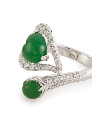 Detail View - Click To Enlarge - SAMUEL KUNG - Diamond jadeite 18k white gold ring
