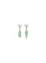 Main View - Click To Enlarge - SAMUEL KUNG - Diamond jadeite 18k white gold mismatched drop earrings