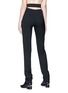 Back View - Click To Enlarge - HELMUT LANG - Buckled cutout waist wool twill pants