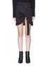 Main View - Click To Enlarge - HELMUT LANG - 'Pull Up' buckled strap mock wrap wool twill skirt