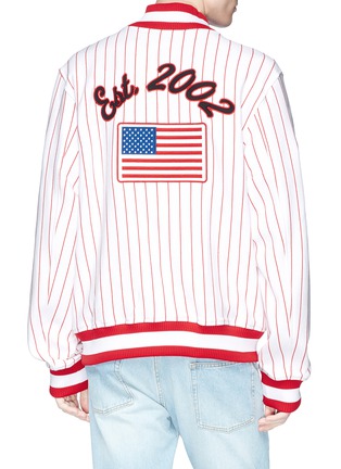  - OPENING CEREMONY - 'OC' graphic patch pinstripe unisex varsity jacket