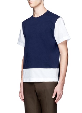 Front View - Click To Enlarge - MARNI - Colourblock shirt hem cotton T-shirt