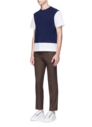 Figure View - Click To Enlarge - MARNI - Colourblock shirt hem cotton T-shirt