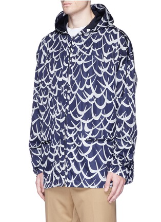 Front View - Click To Enlarge - MARNI - 'Flutter' print hooded jacket