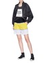 Detail View - Click To Enlarge - OPENING CEREMONY - Logo jacquard colourblock unisex mesh shorts