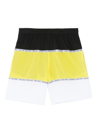 Main View - Click To Enlarge - OPENING CEREMONY - Logo jacquard colourblock unisex mesh shorts