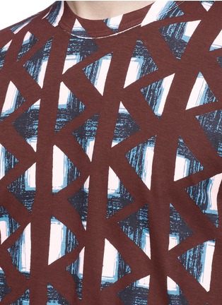 Detail View - Click To Enlarge - MARNI - Geometric brushstroke print T-shirt
