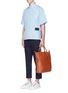 Figure View - Click To Enlarge - MARNI - Contrast strap cotton poplin shirt