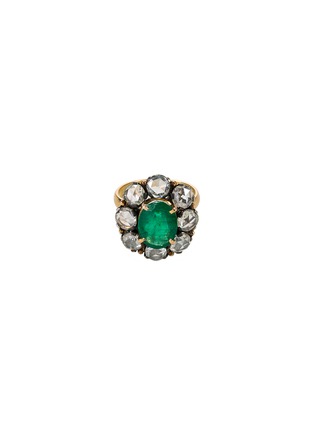 Main View - Click To Enlarge - AISHWARYA - Diamond emerald gold alloy ring