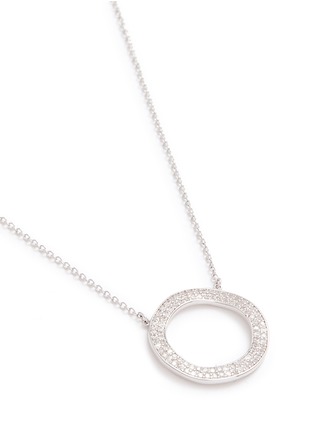 Detail View - Click To Enlarge - CZ BY KENNETH JAY LANE - Cubic zirconia wavy hoop pendant necklace