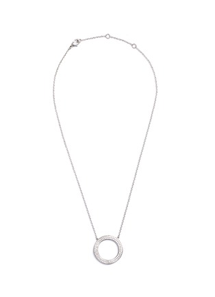 Main View - Click To Enlarge - CZ BY KENNETH JAY LANE - Cubic zirconia wavy hoop pendant necklace