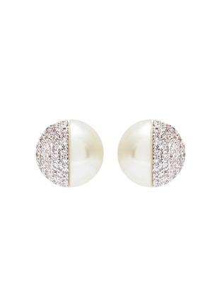 Main View - Click To Enlarge - CZ BY KENNETH JAY LANE - Cubic zirconia shell pearl stud earrings