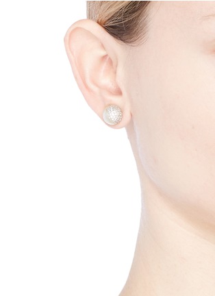 Figure View - Click To Enlarge - CZ BY KENNETH JAY LANE - Cubic zirconia shell pearl stud earrings