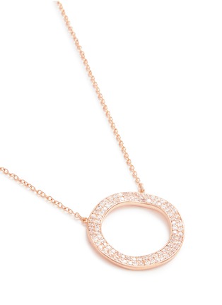 Detail View - Click To Enlarge - CZ BY KENNETH JAY LANE - Cubic zirconia cutout circle necklace