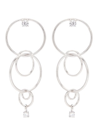 Main View - Click To Enlarge - CZ BY KENNETH JAY LANE - Cubic zirconia tiered interlocking hoop earrings
