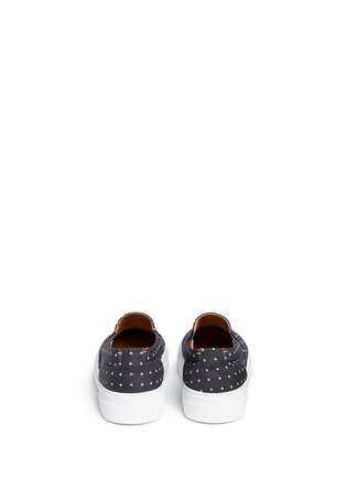 Back View - Click To Enlarge - WOOSTER + LARDINI - x Greats reflective dot print canvas skate slip-ons