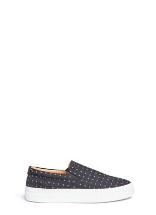 Main View - Click To Enlarge - WOOSTER + LARDINI - x Greats reflective dot print canvas skate slip-ons