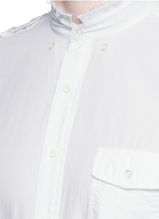Detail View - Click To Enlarge - WOOSTER + LARDINI - Mandarin collar stripe dobby shirt