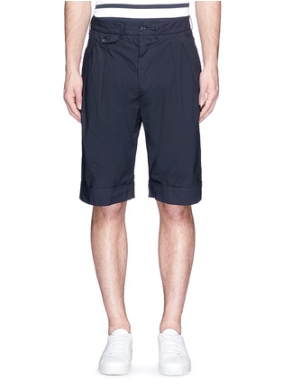 Main View - Click To Enlarge - WOOSTER + LARDINI - Pleated poplin Bermuda shorts