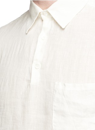 Detail View - Click To Enlarge - BARENA - 'Pioppa Telino' linen hopsack polo shirt