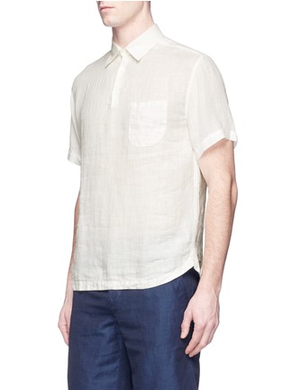 Front View - Click To Enlarge - BARENA - 'Pioppa Telino' linen hopsack polo shirt