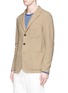 Front View - Click To Enlarge - BARENA - 'Torceo Taco' textured cotton jersey soft blazer