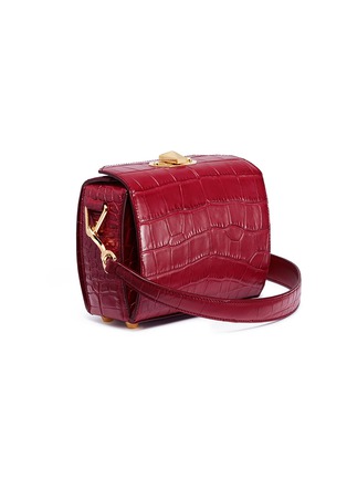 Figure View - Click To Enlarge - ALEXANDER MCQUEEN - 'Box Bag 19' in croc embossed leather