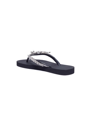 Detail View - Click To Enlarge - UZURII - 'Crocodile' embellished thong sandals