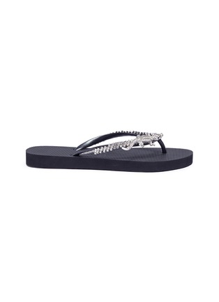 Main View - Click To Enlarge - UZURII - 'Crocodile' embellished thong sandals