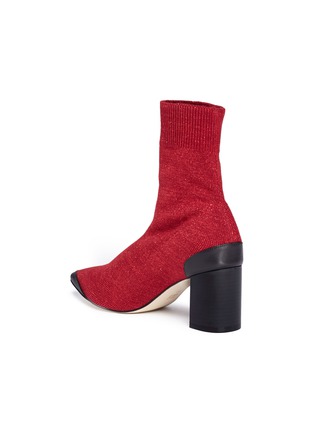 Detail View - Click To Enlarge - PEDDER RED - 'Jacob' glitter Lurex knit ankle sock boots