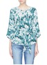Main View - Click To Enlarge - TOPSHOP - Tie front fern print crepe top