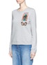Front View - Click To Enlarge - VALENTINO GARAVANI - Cuban embellished French terry sweatshirt