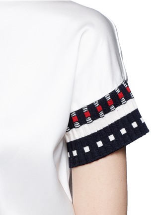 Detail View - Click To Enlarge - VICTORIA BECKHAM - Graphic rib trim top
