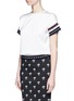 Front View - Click To Enlarge - VICTORIA BECKHAM - Graphic rib trim top