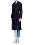 Front View - Click To Enlarge - MO&CO. EDITION 10 - Raw edge felt trench coat