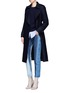 Figure View - Click To Enlarge - MO&CO. EDITION 10 - Raw edge felt trench coat