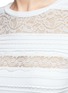 Detail View - Click To Enlarge - OSCAR DE LA RENTA - Ruffle floral lace stripe knit dress